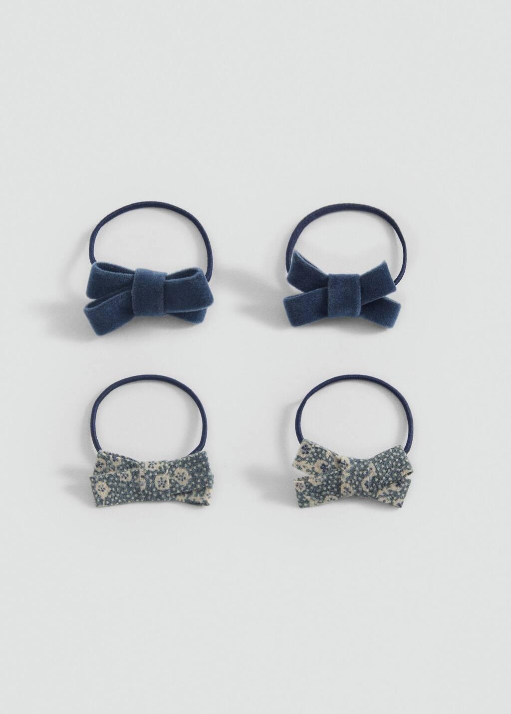 Blue Set Of 4 Scrunchies, Kids Girl, Medium Blue, large image number 2