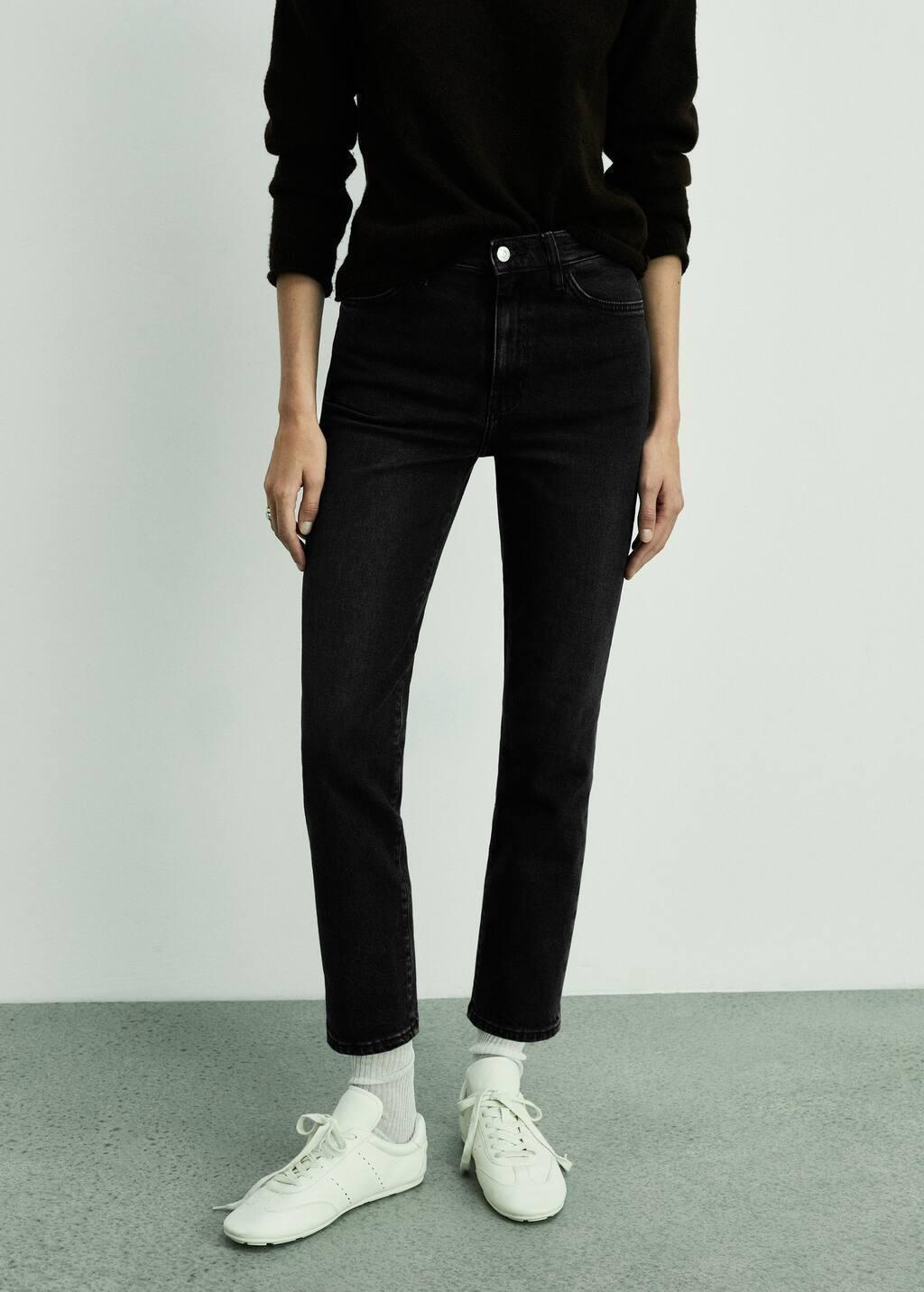 Grey Claudia Slim-Fit Cropped Jeans, , large image number 0