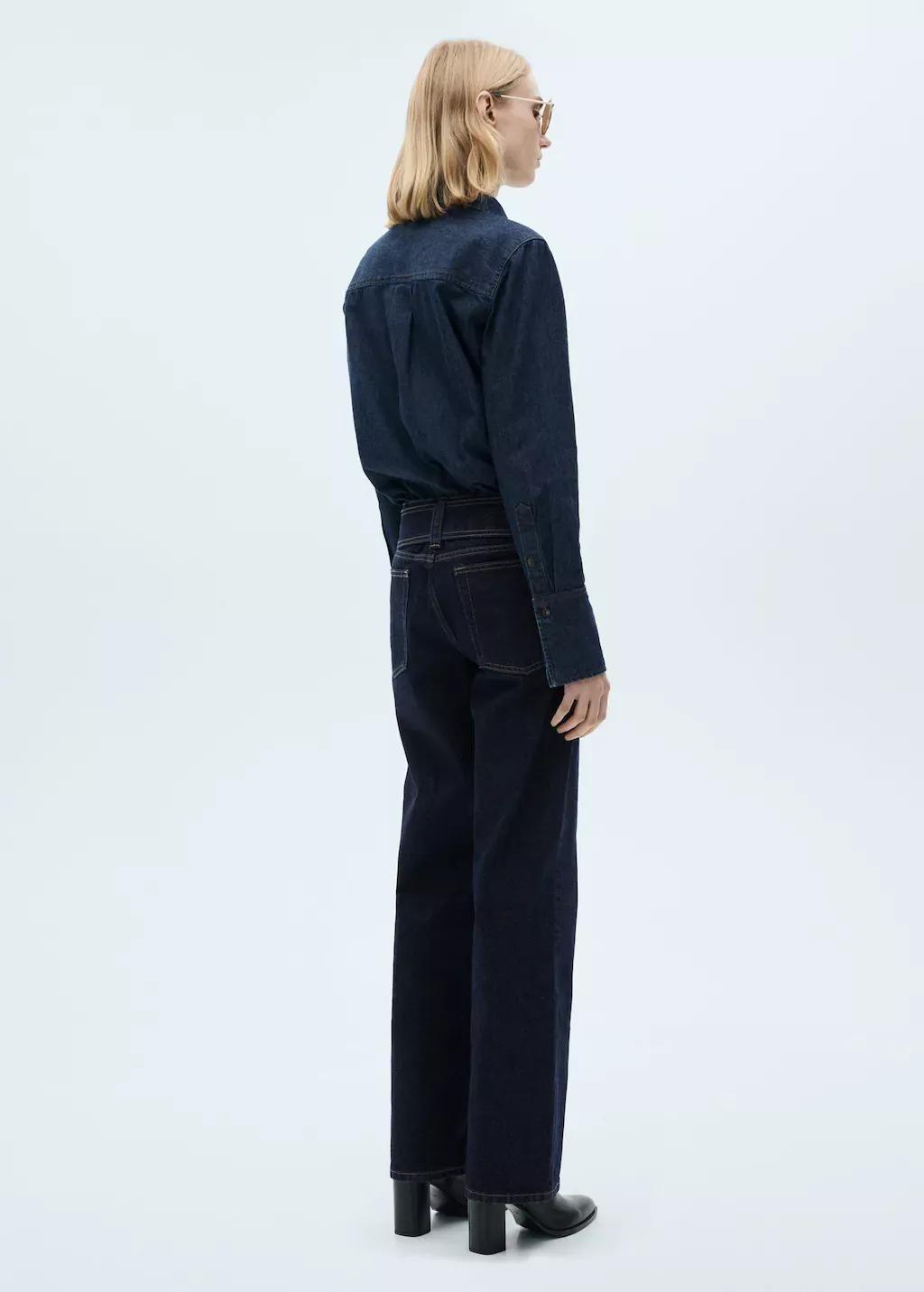 OPEN BLUE Low-rise straight jeans with belt, , large image number 5