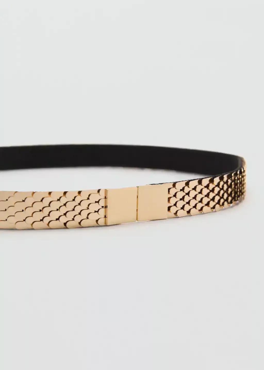 Gold Skinny Metal Belt, , large image number 0