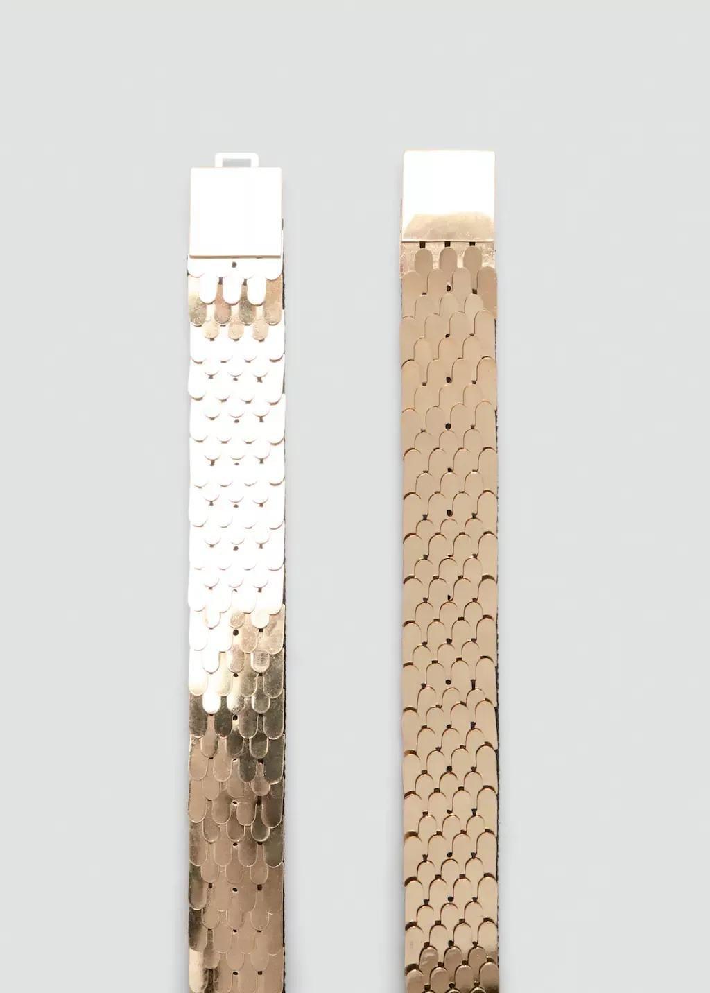 Gold Skinny Metal Belt, , large image number 1