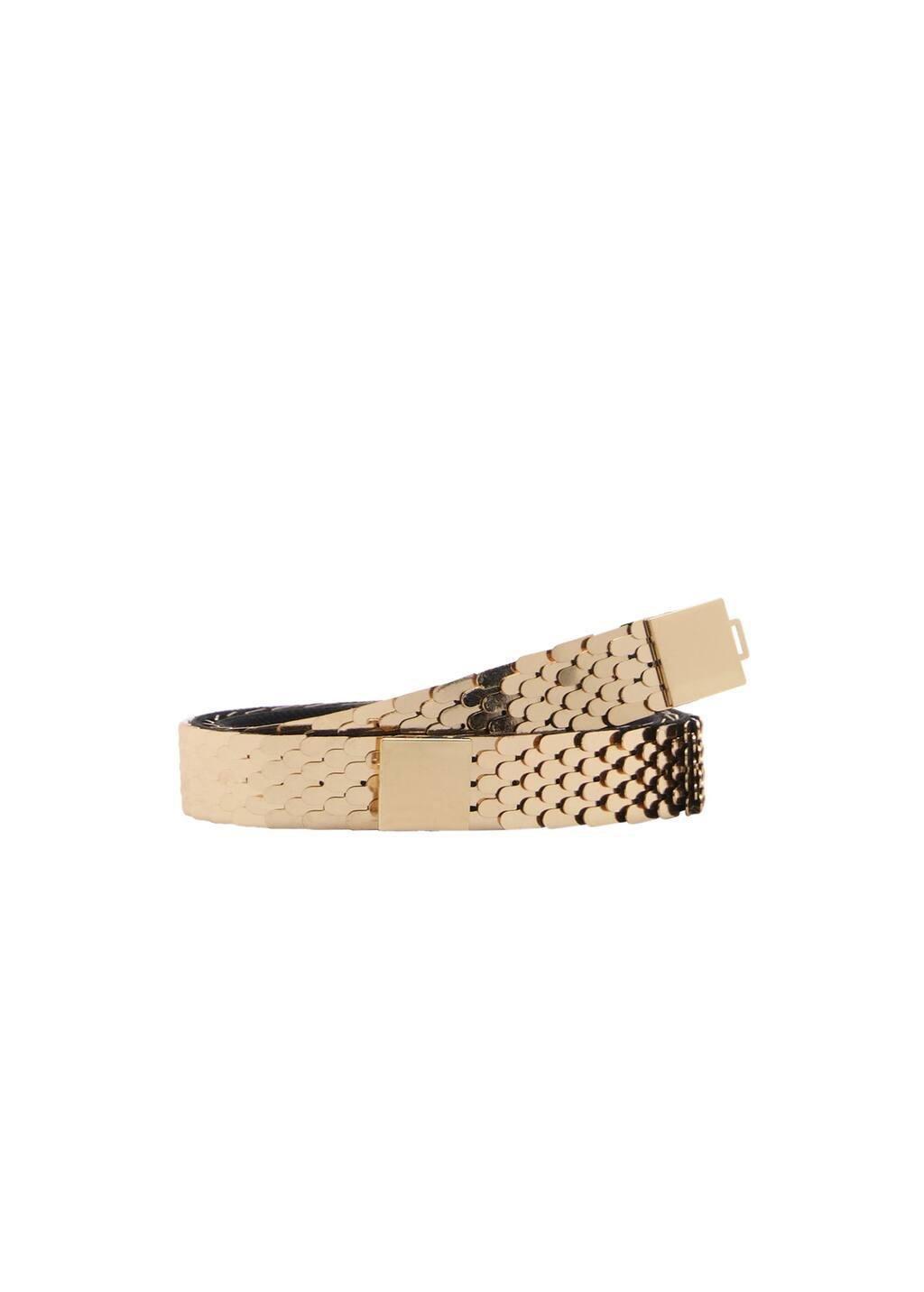 Gold Skinny Metal Belt, , large image number 2