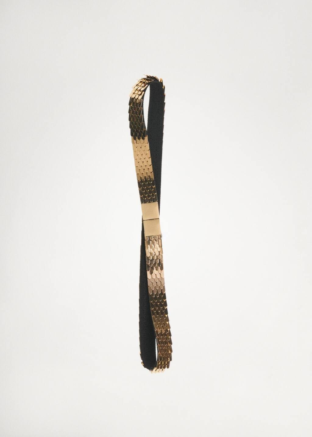 Gold Skinny Metal Belt, , large image number 5