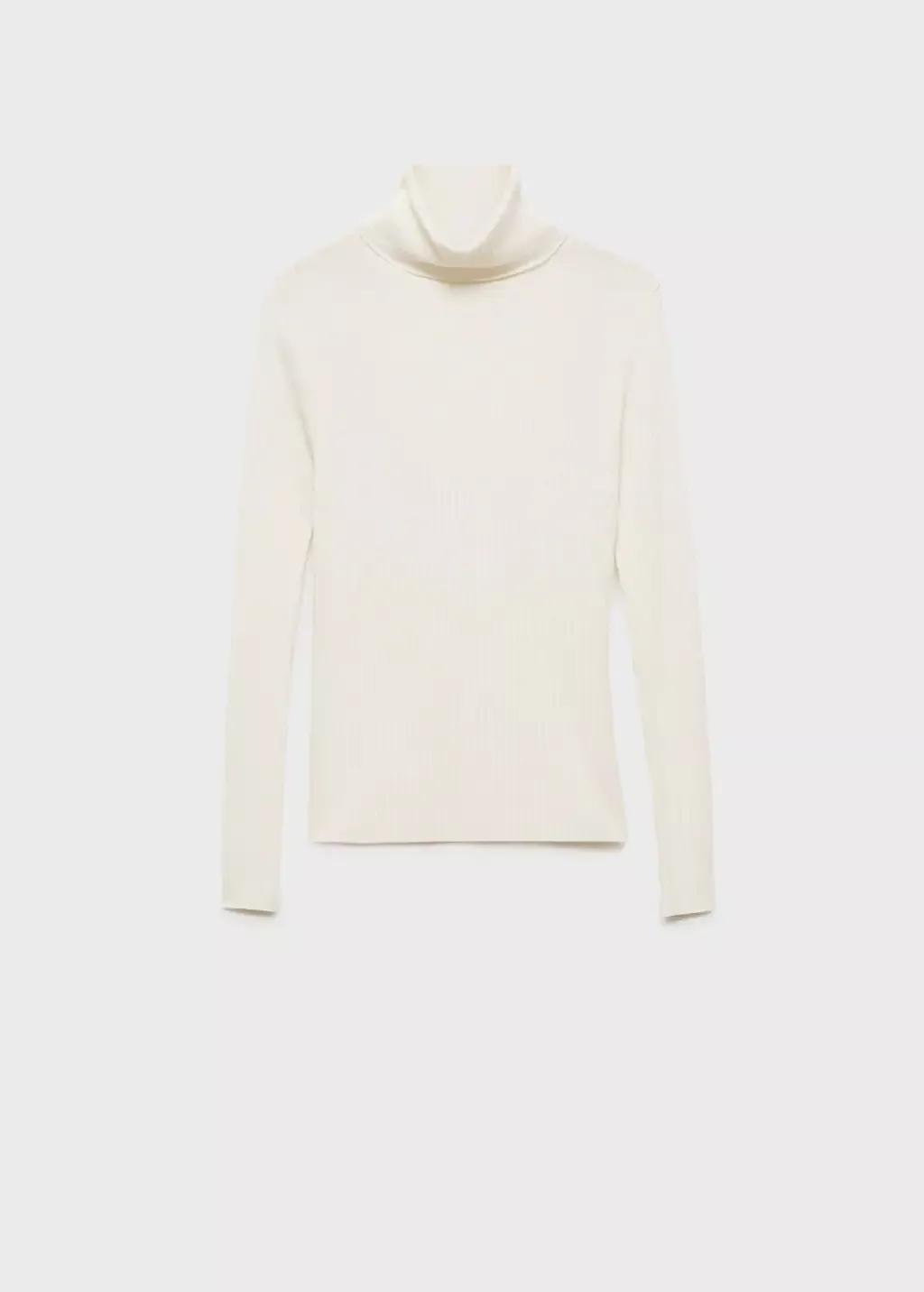 Beige Wool Blend Turtleneck Sweater, , large image number 2