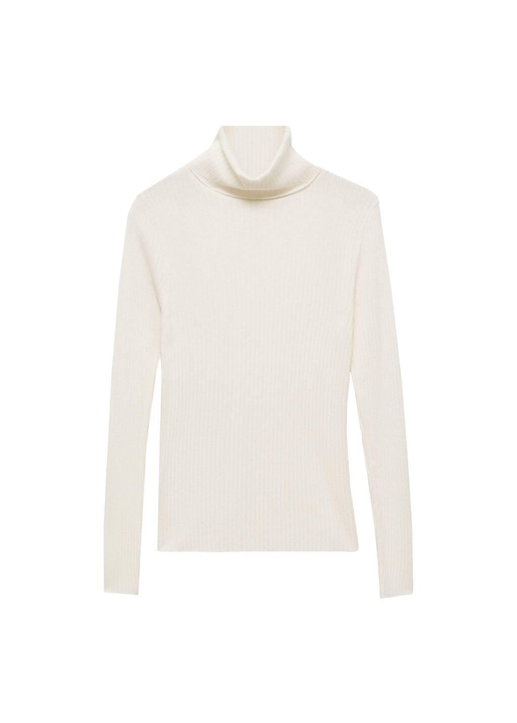 Beige Wool Blend Turtleneck Sweater, , large image number 3