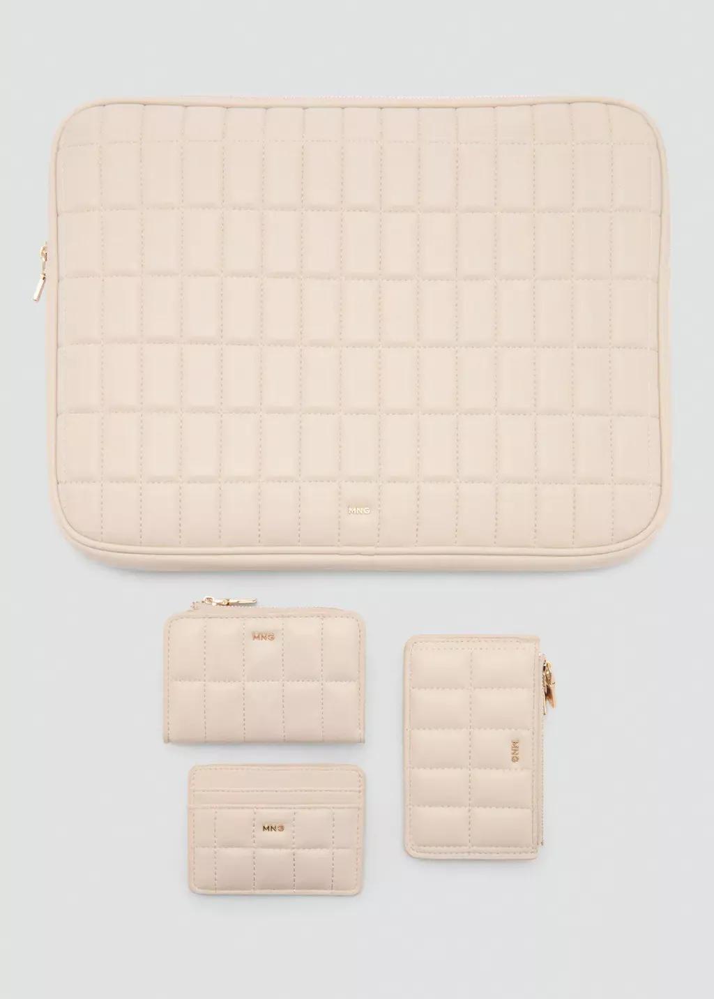 White Leather Effect Padded Card Holder, Natural White, large image number 5