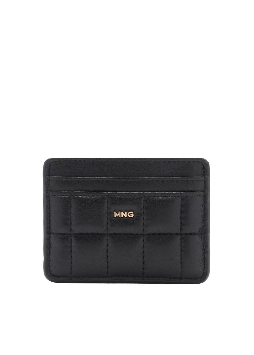 Black Leather Effect Padded Card Holder, Black, large image number 2