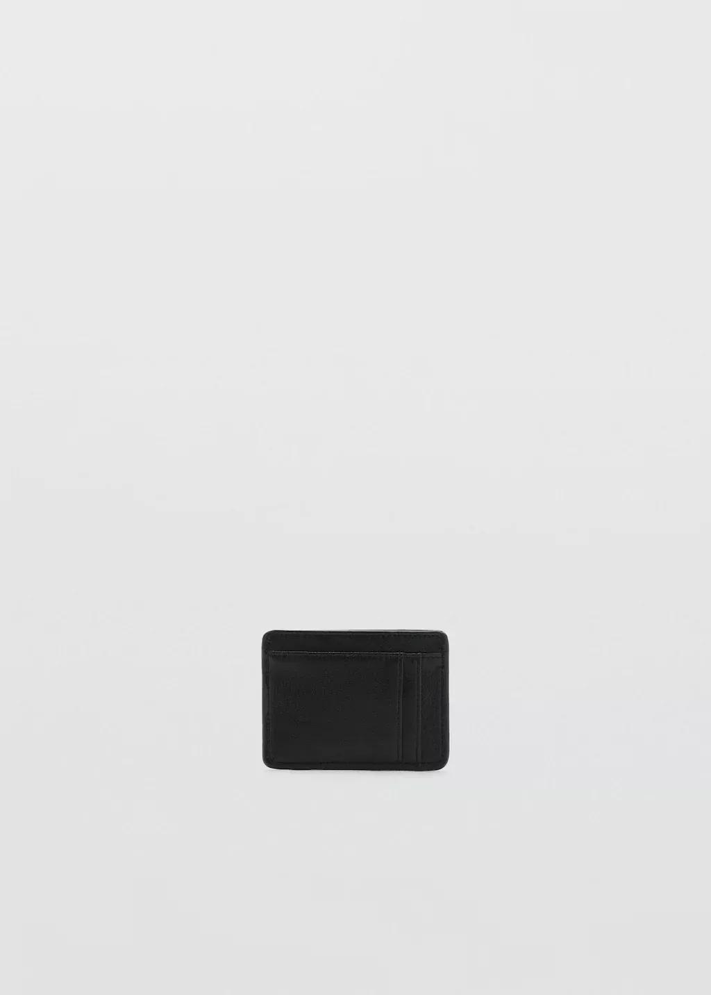 Black Leather Effect Padded Card Holder, Black, large image number 3