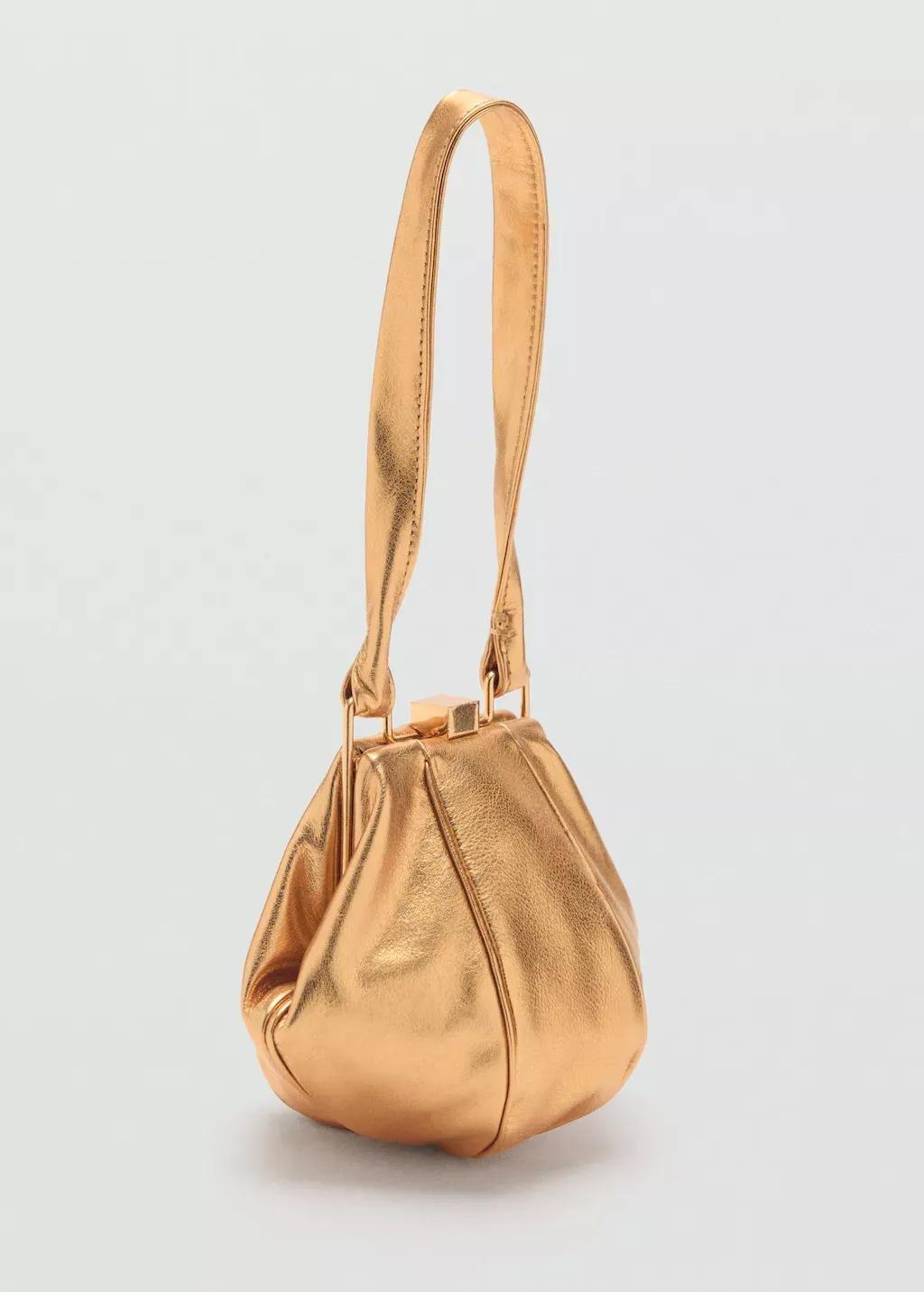 Gold 100% Metallic Leather Bag, Gold, large image number 0