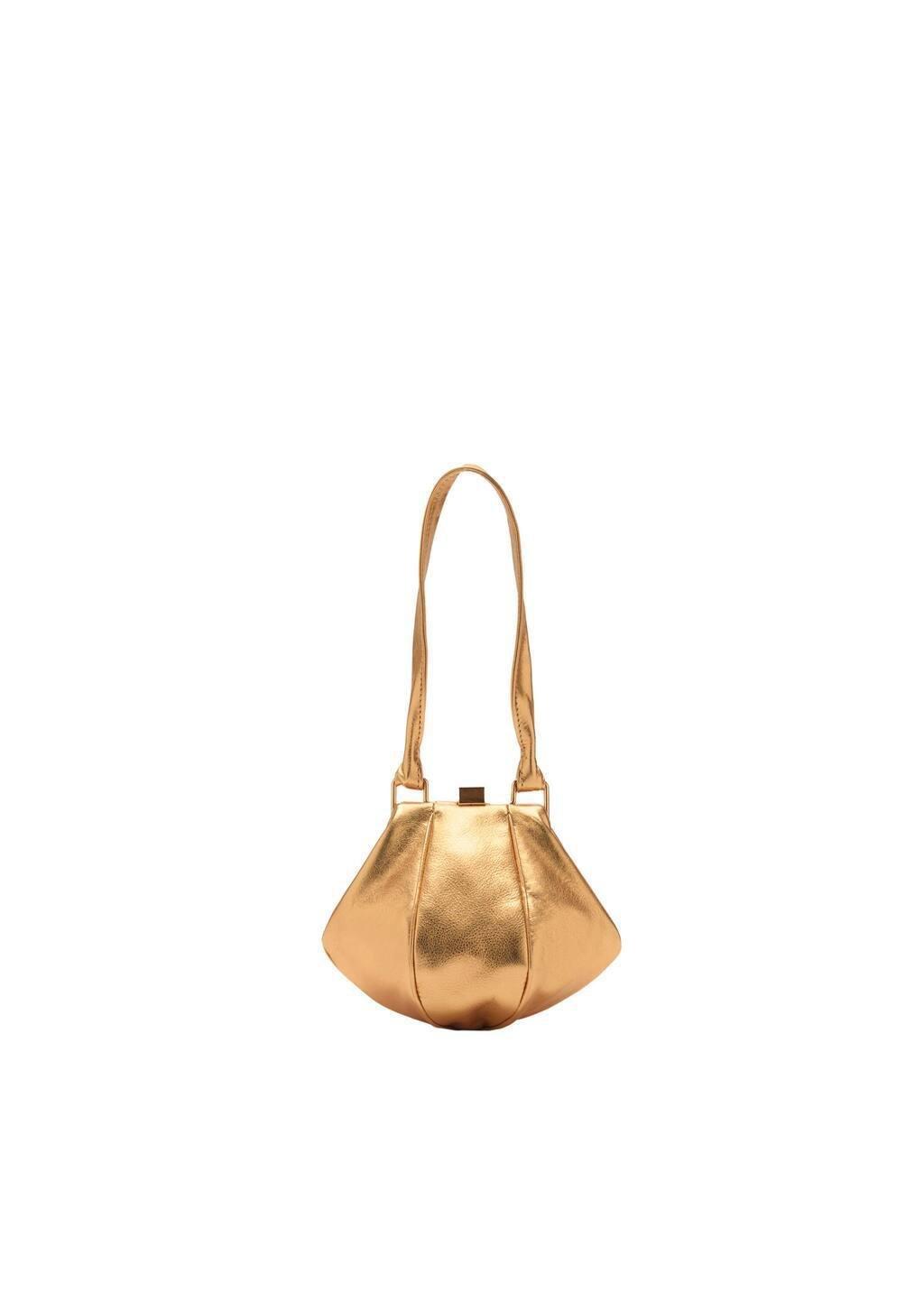 Gold 100% Metallic Leather Bag, Gold, large image number 2