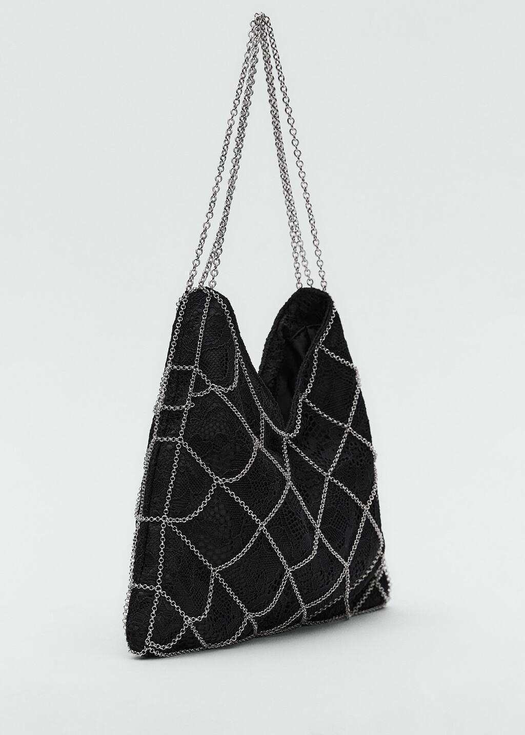 black Embellishment Chain Strap bag, 0201_99, large image number 0
