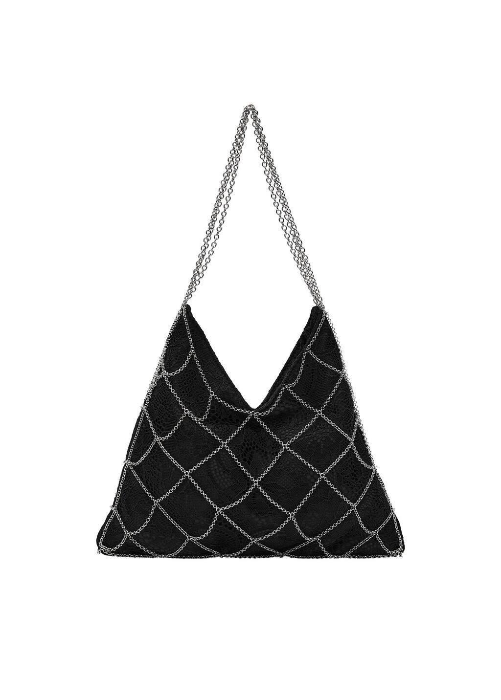 black Embellishment Chain Strap bag, 0201_99, large image number 2