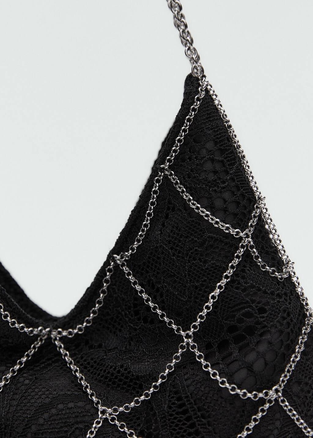 black Embellishment Chain Strap bag, 0201_99, large image number 3