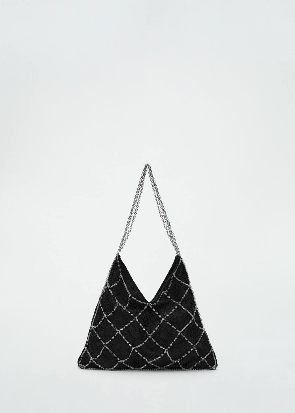 black Embellishment Chain Strap bag, 0201_99, large image number 4