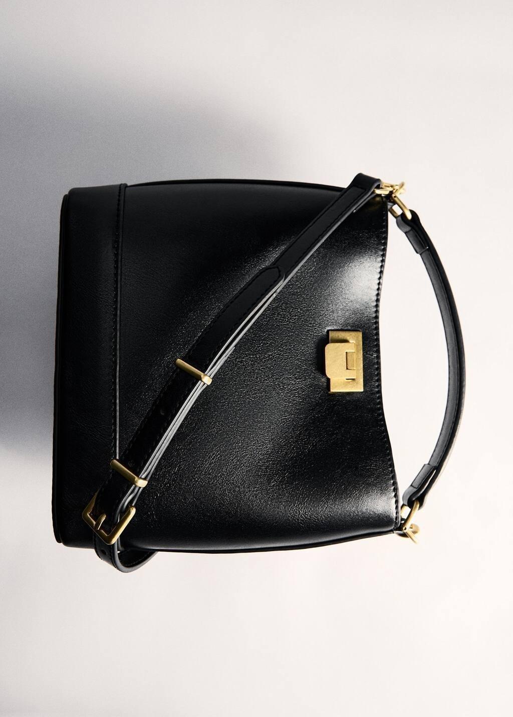 Black Mini Shopper Bag With Metallic Detail, 0201_99, large image number 6