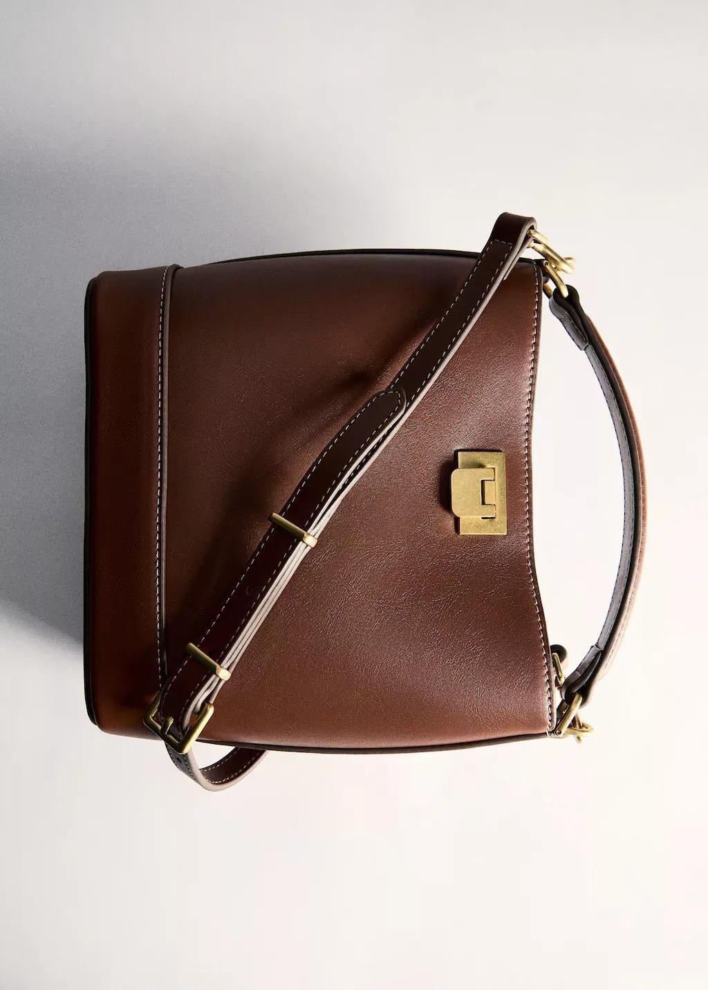 Brown Mini Shopper Bag With Metallic Detail, Medium Brown, large image number 7