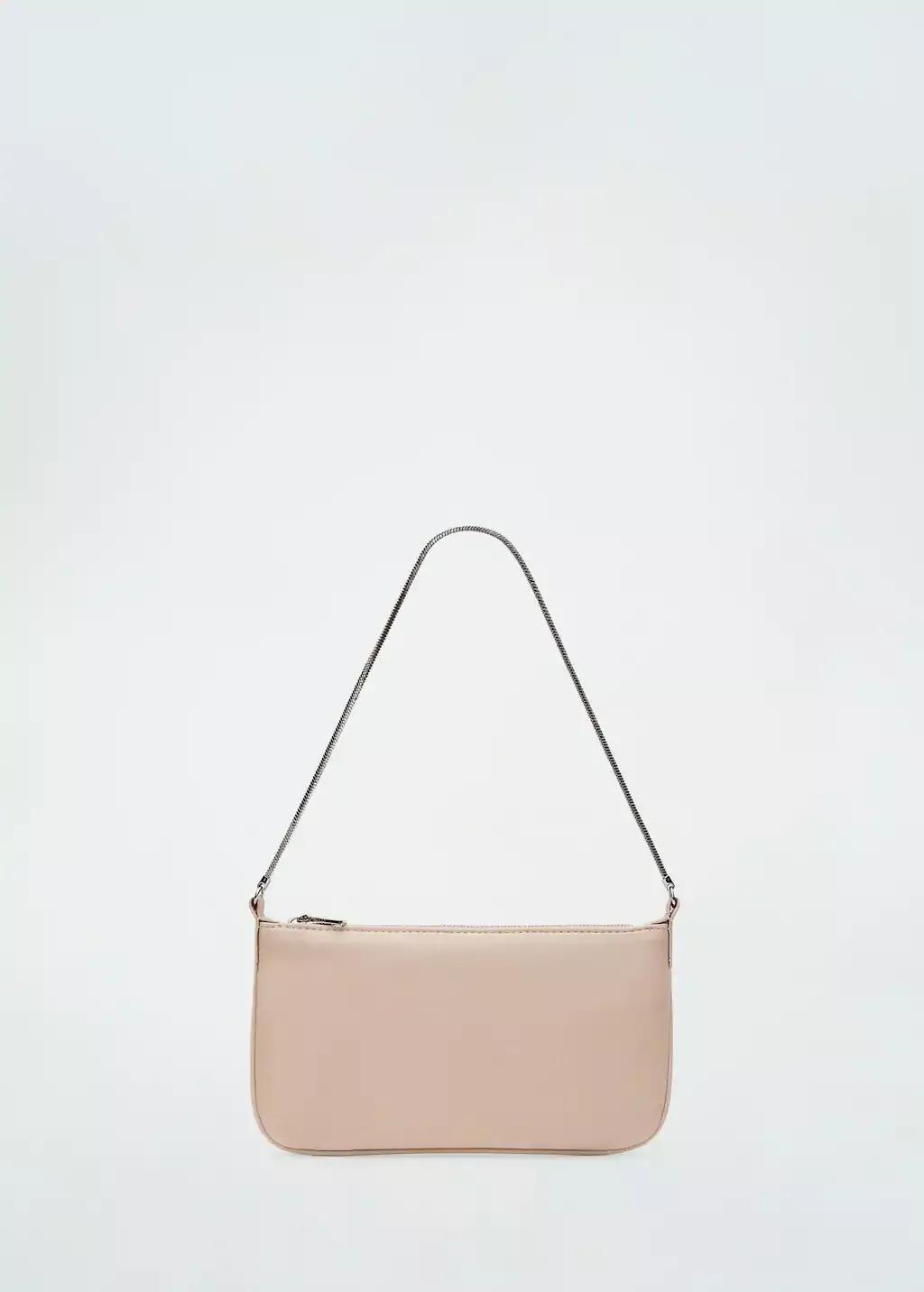 Beige Shiny Finish Chain Bag, Light Beige, large image number 4