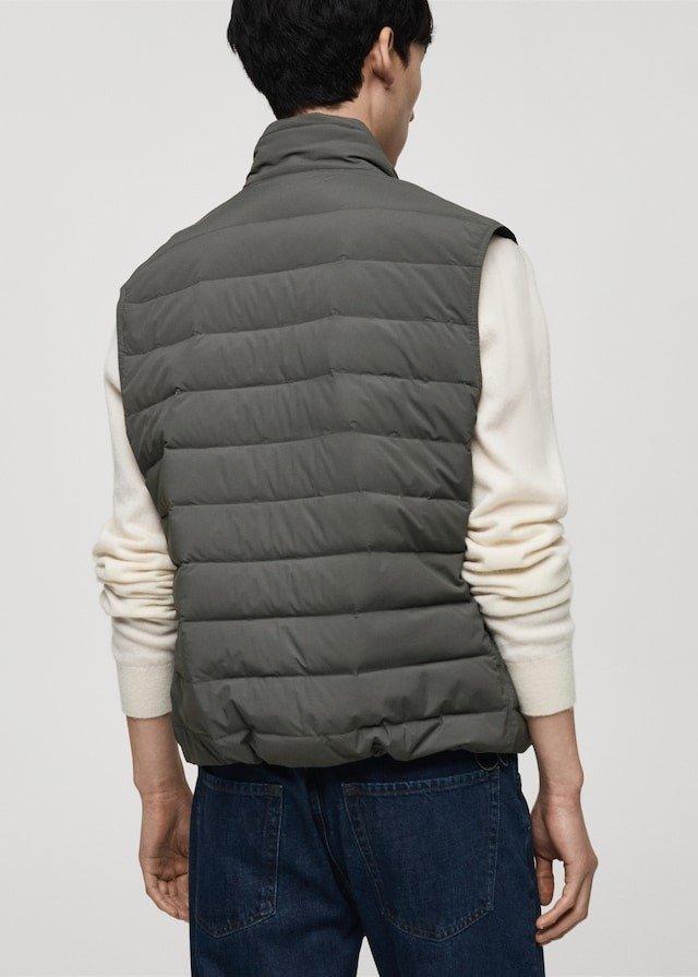 Grey Quilted Vest With Down And Feather Filling, , large image number 2
