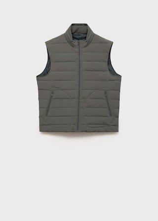 Grey Quilted Vest With Down And Feather Filling, , large image number 6