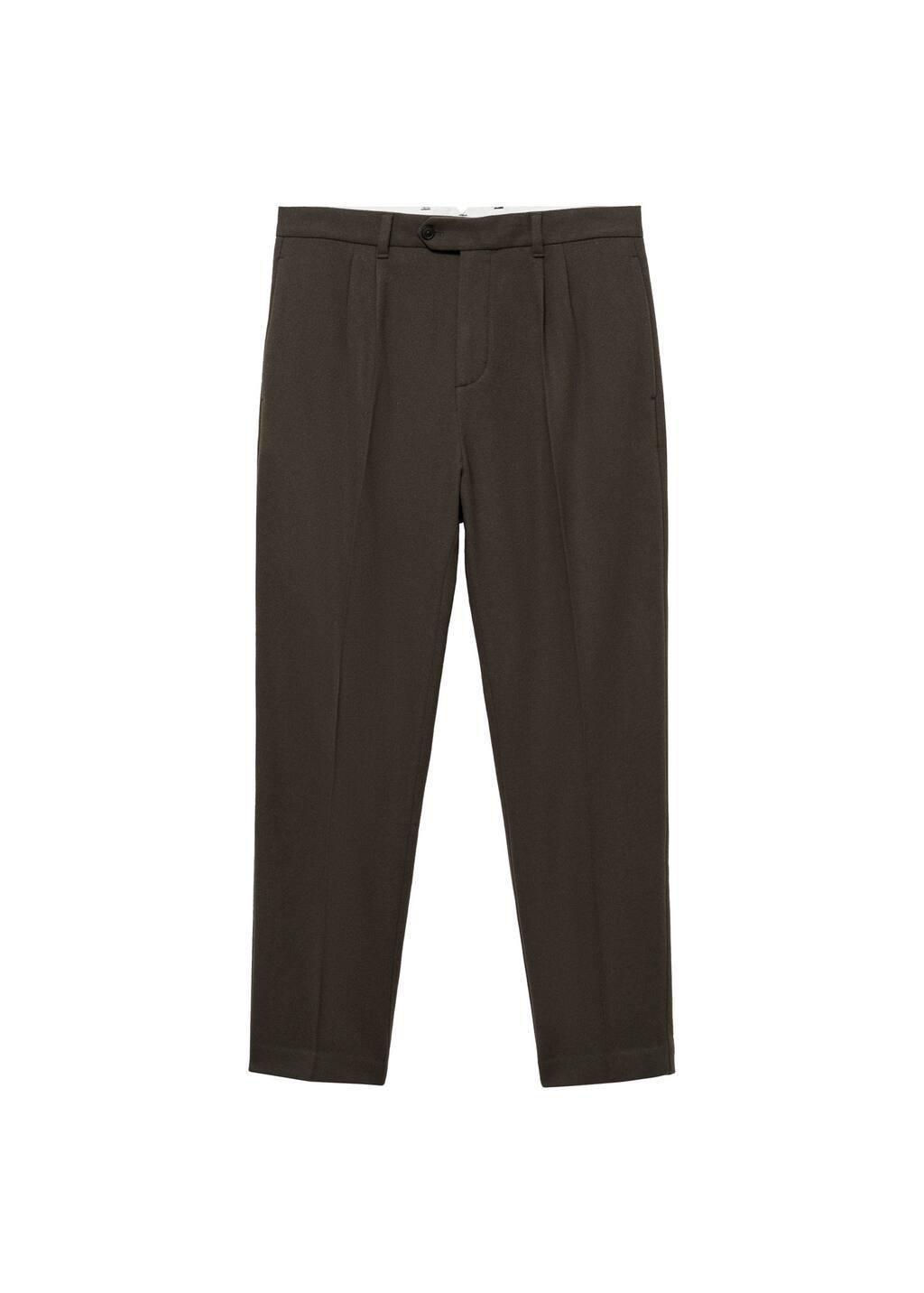 BEIGE - KHAKI Wool flannel trousers with pleats, , large image number 2