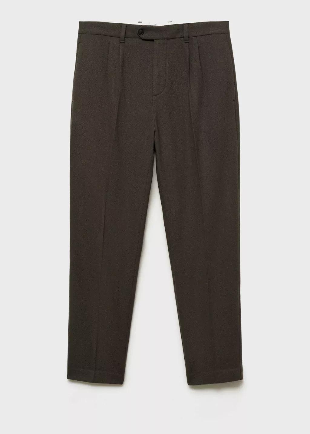 BEIGE - KHAKI Wool flannel trousers with pleats, , large image number 4