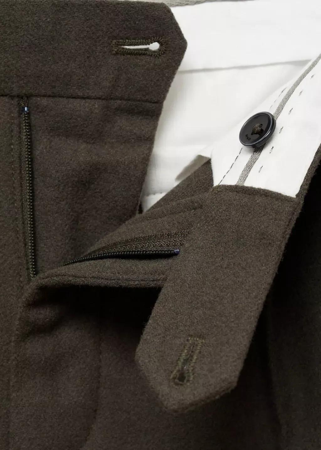 BEIGE - KHAKI Wool flannel trousers with pleats, , large image number 7
