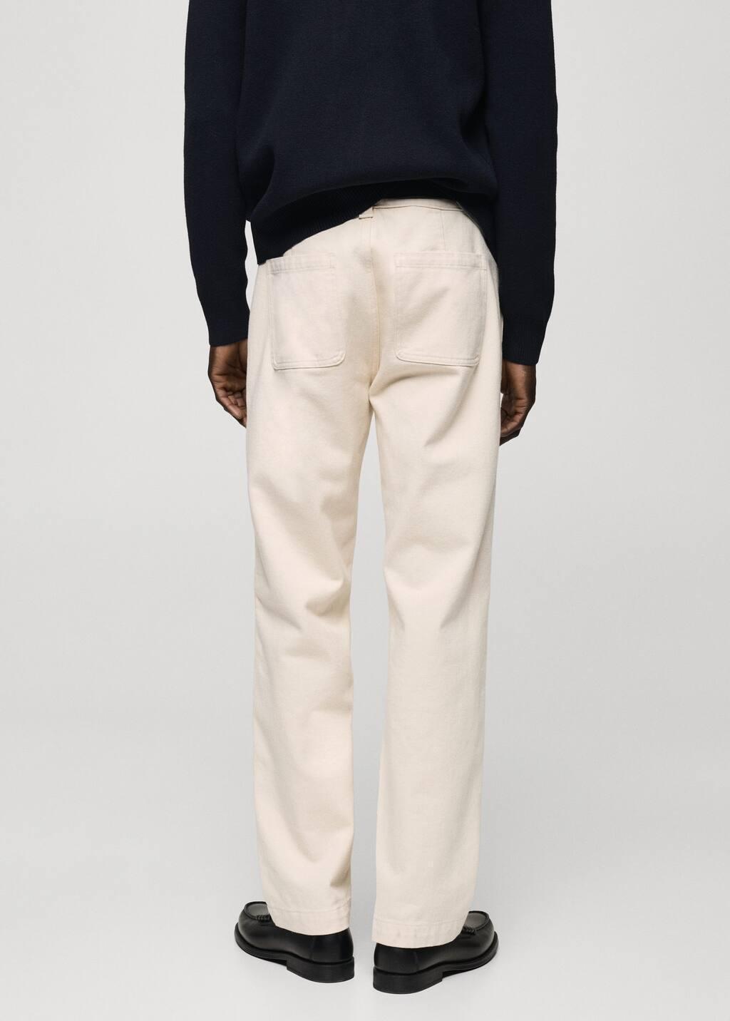 White Regular Fit Cotton Jeans, , large image number 7