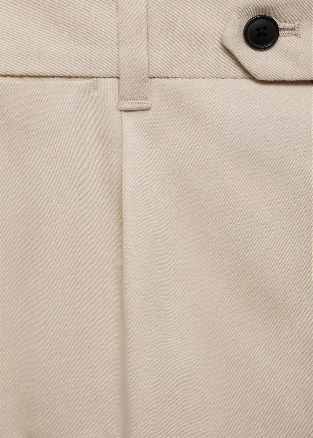 Beige Cotton Pants With Turn-Up Hem, , large image number 5