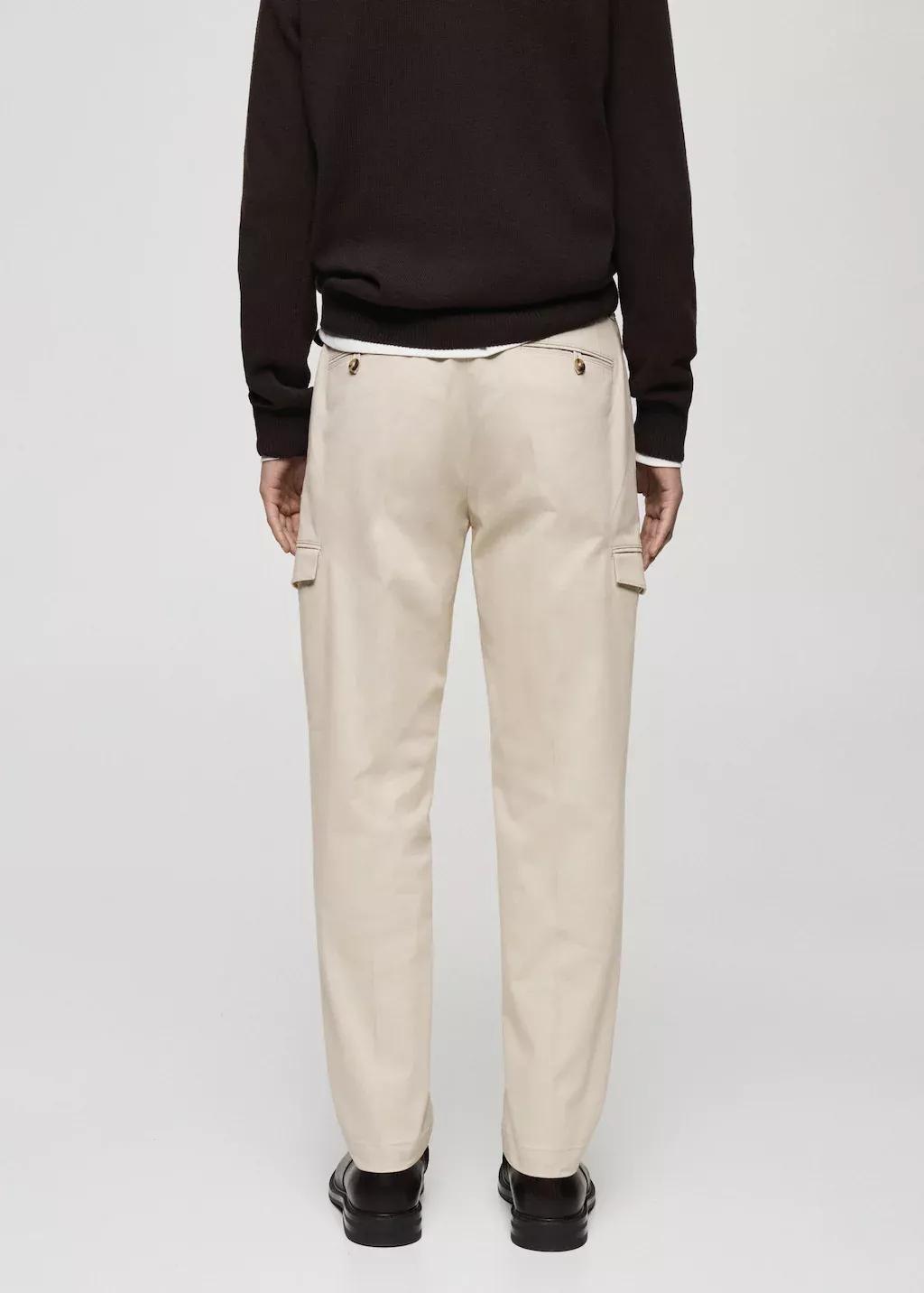 Grey Lt Pastel Cotton Blend Cargo Pants, , large image number 7