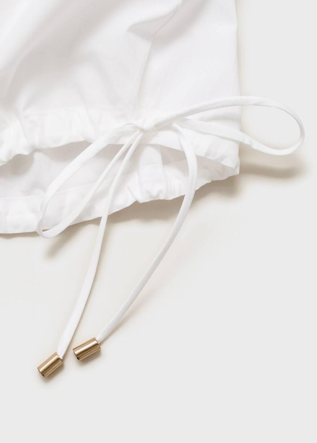 White Gathered Off-The-Shoulder Blouse, , large image number 2
