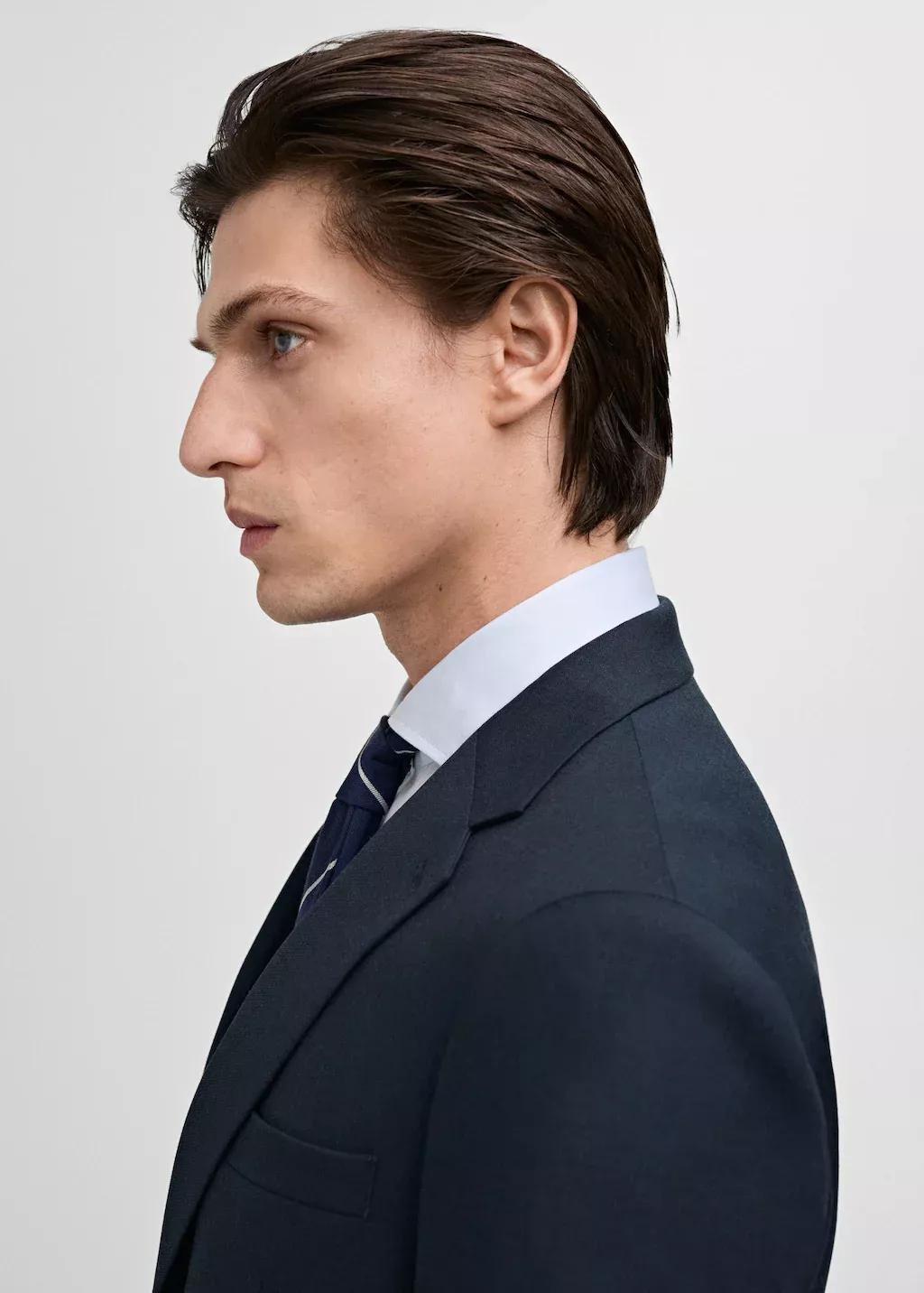 Navy Plain Suit Blazer, , large image number 1