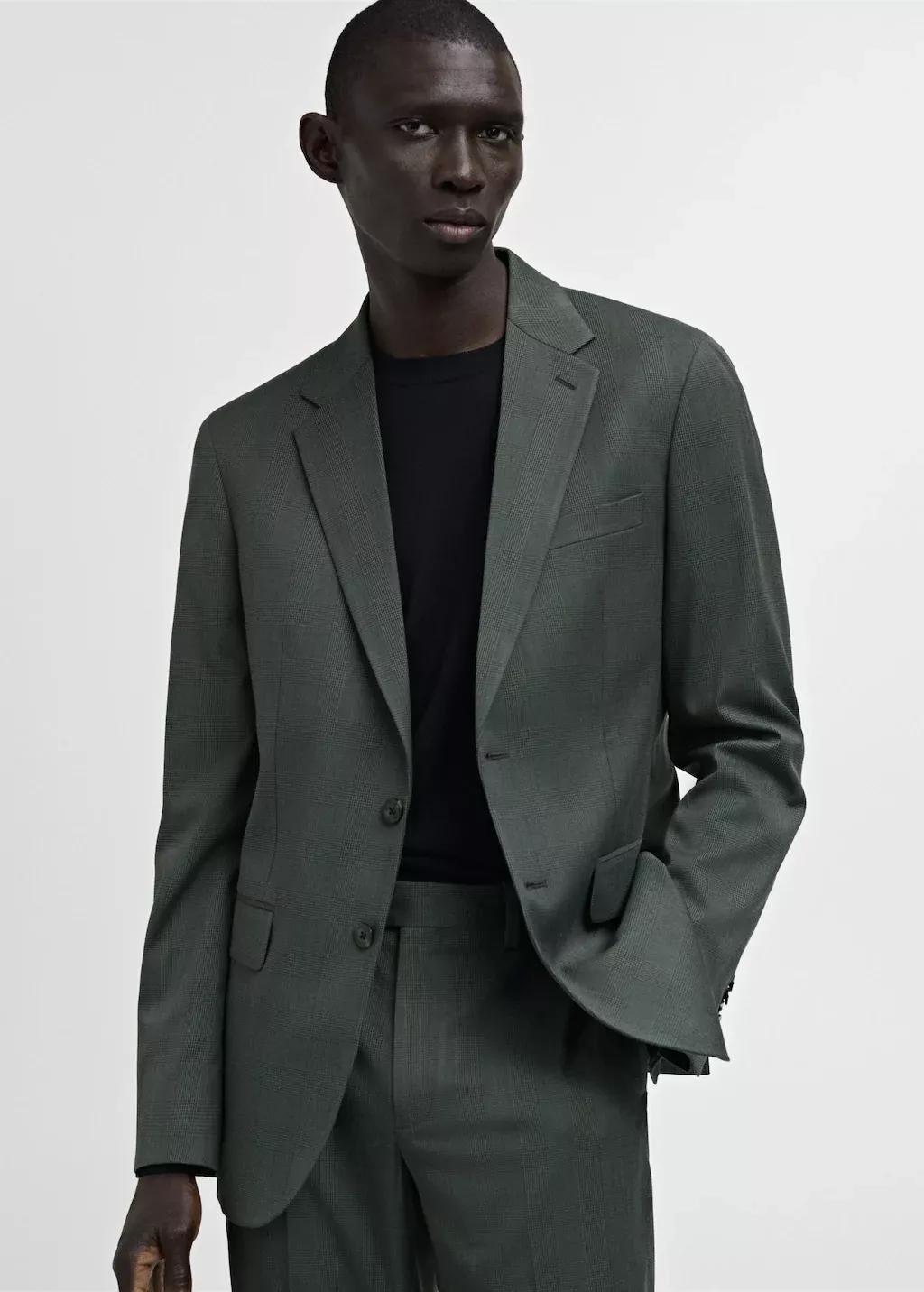 Green Plain Suit Blazer, , large image number 0