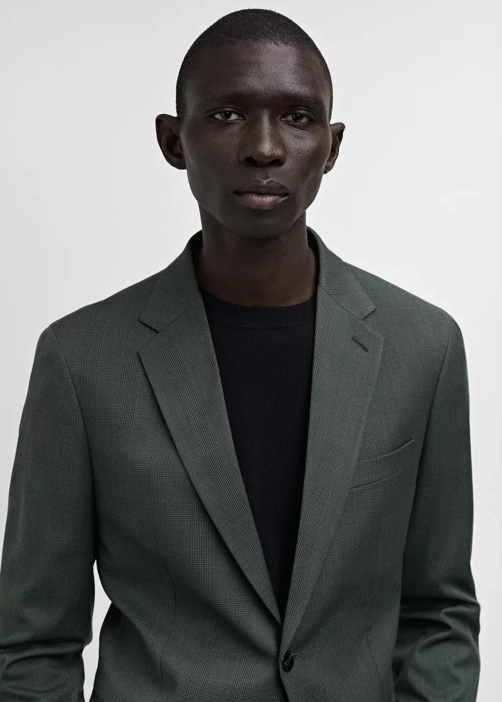 Green Plain Suit Blazer, , large image number 1