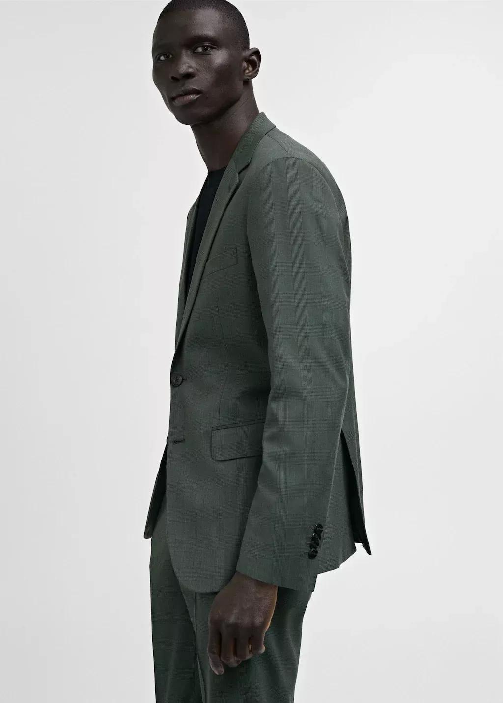Green Plain Suit Blazer, , large image number 3
