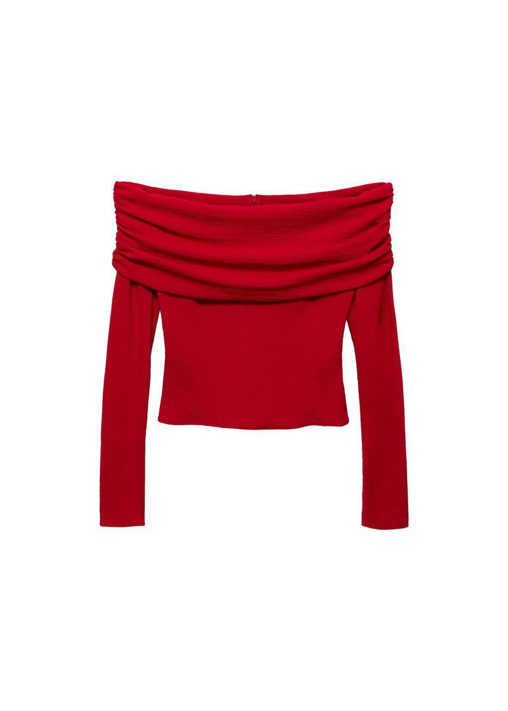 RED Off shoulders blouse, , large image number 2