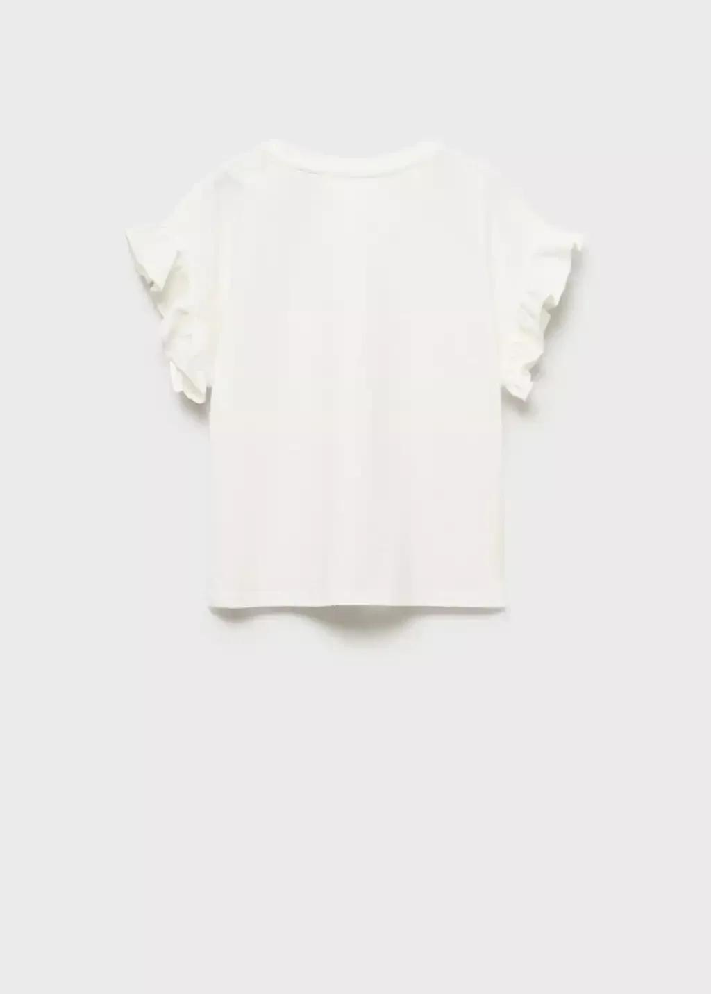 NATURAL WHITE Palm print T-shirt, Kids Girl, , large image number 1