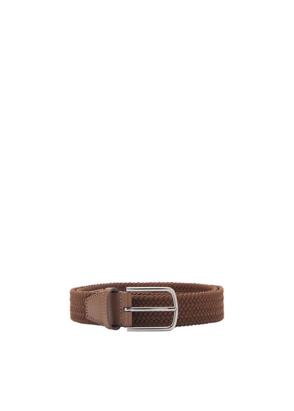 Brown Braided Elastic Belt, , large image number 2