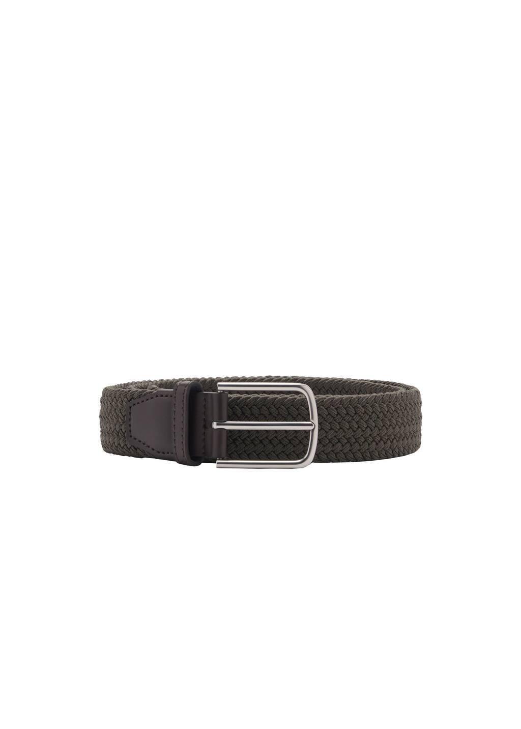 Khaki Braided Elastic Belt, , large image number 2