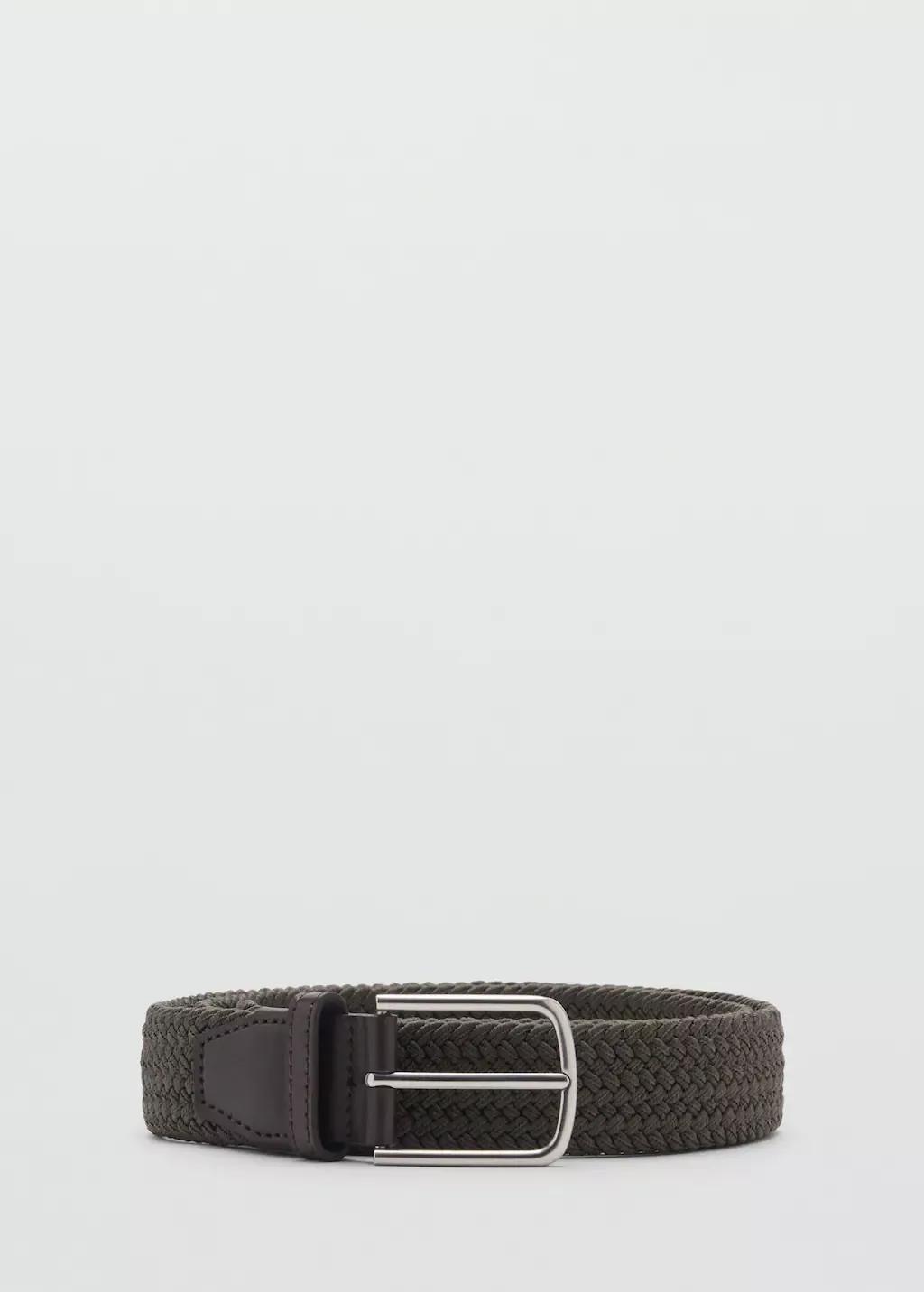 Khaki Braided Elastic Belt, , large image number 3