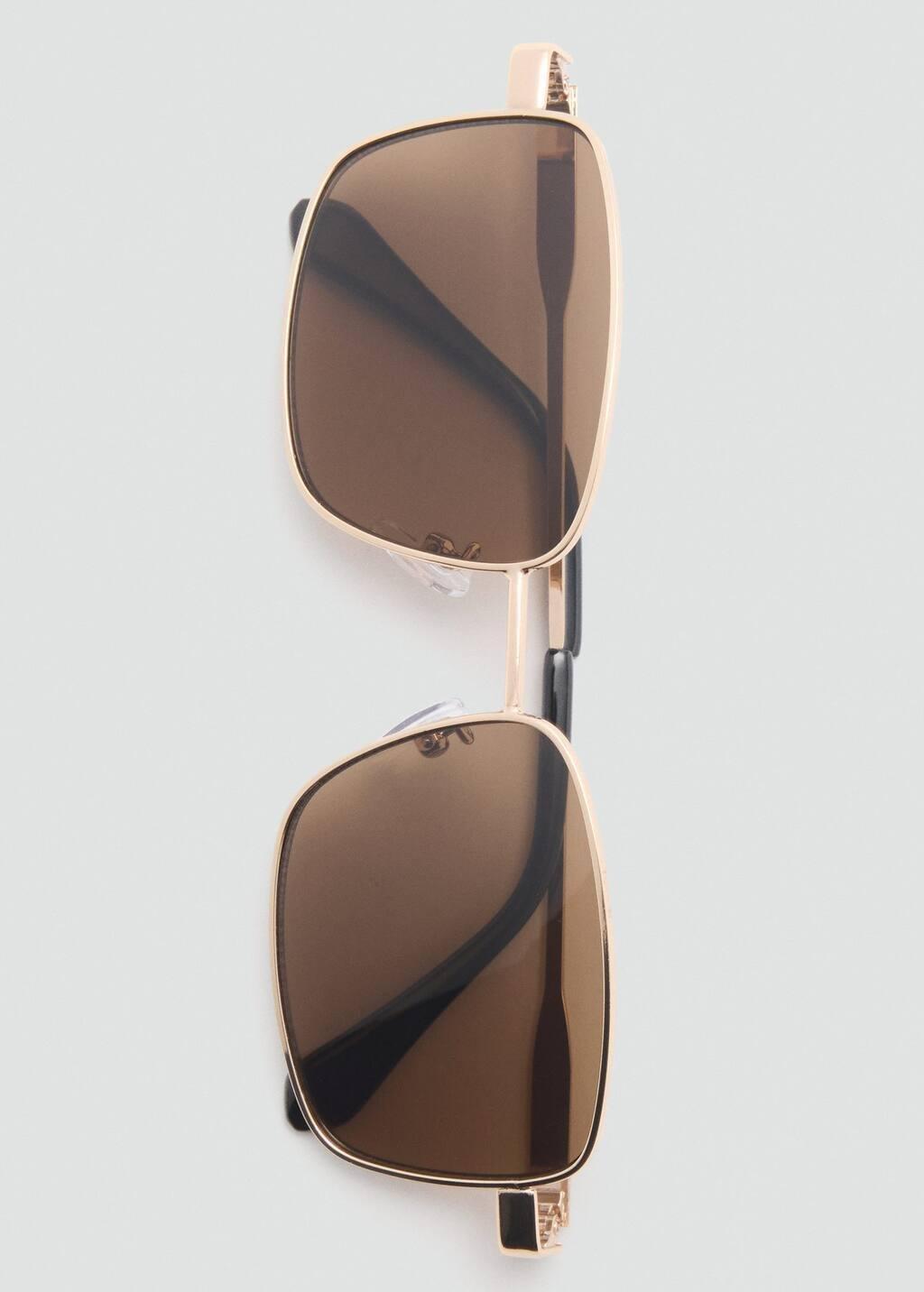 Gold Metallic Frame Sunglasses, Gold, large image number 3