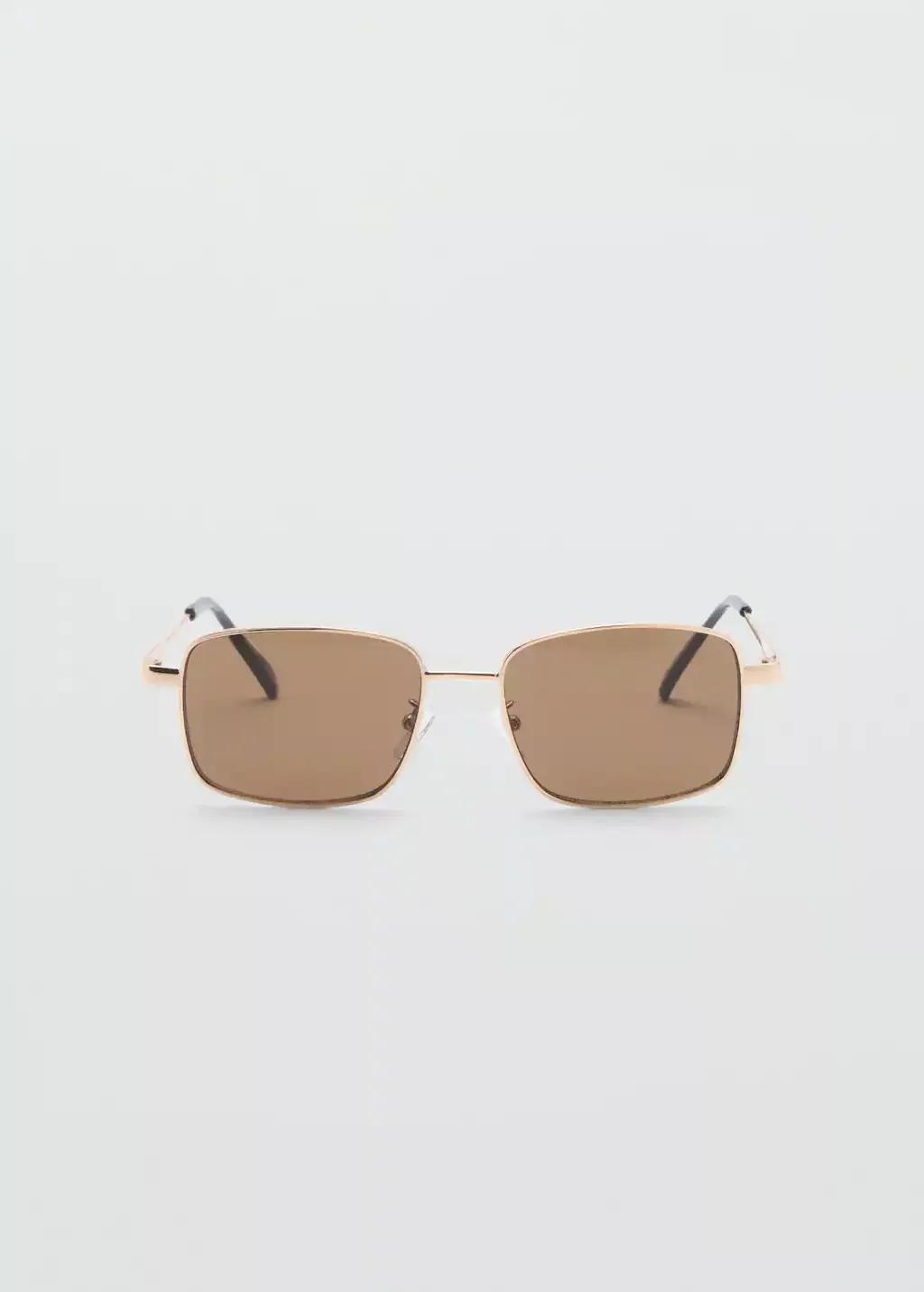 Gold Metallic Frame Sunglasses, Gold, large image number 4