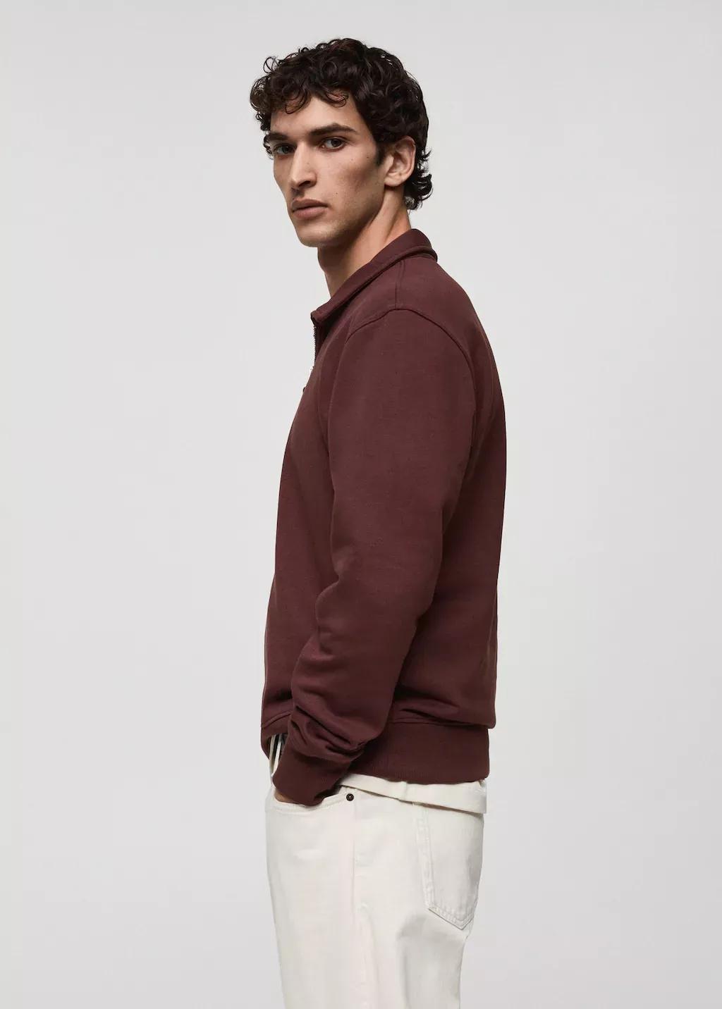 Red Regular-Fit Cotton Polo Sweatshirt, , large image number 3