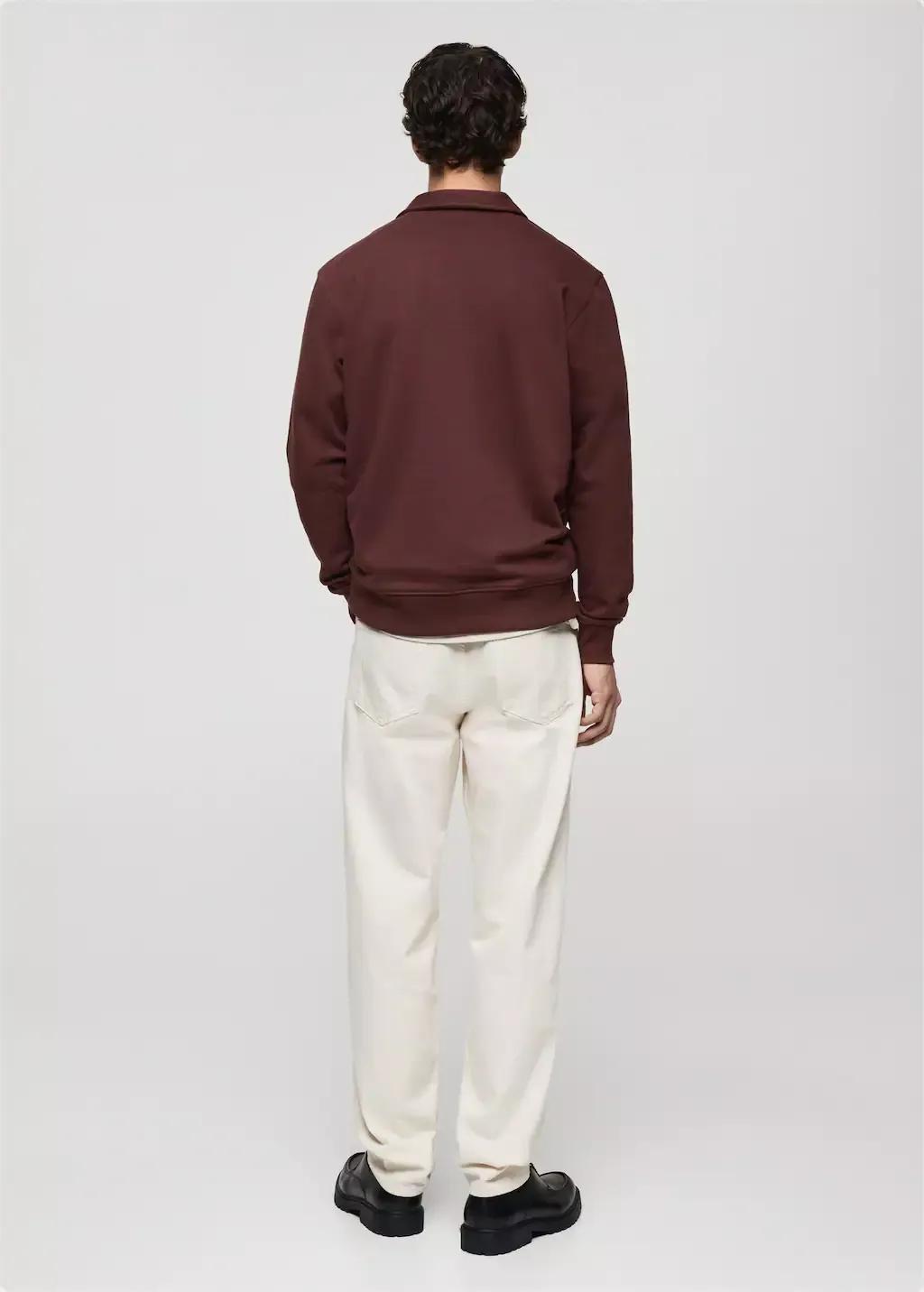 Red Regular-Fit Cotton Polo Sweatshirt, , large image number 6