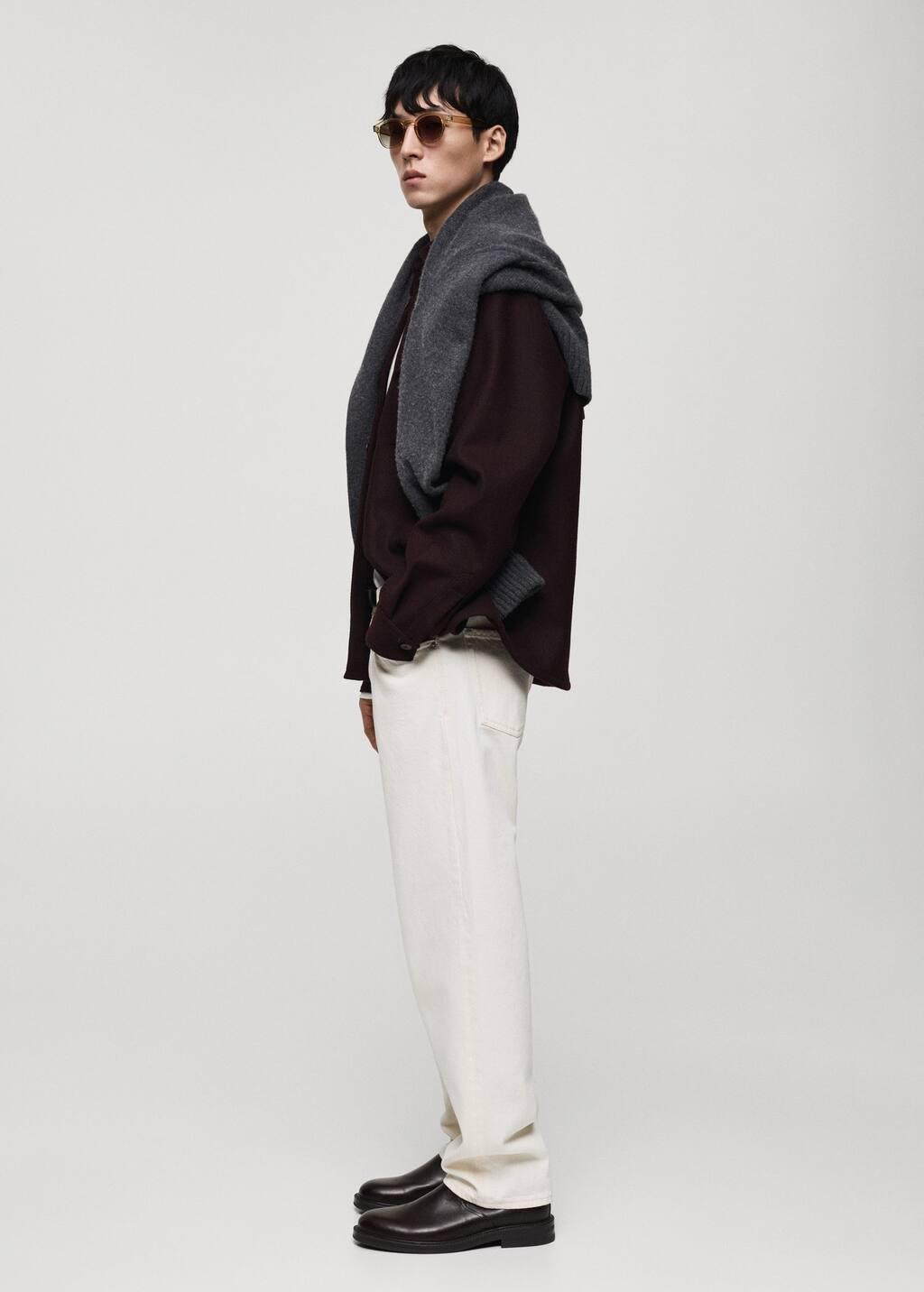 White Straight Fit Raw Jeans, , large image number 3
