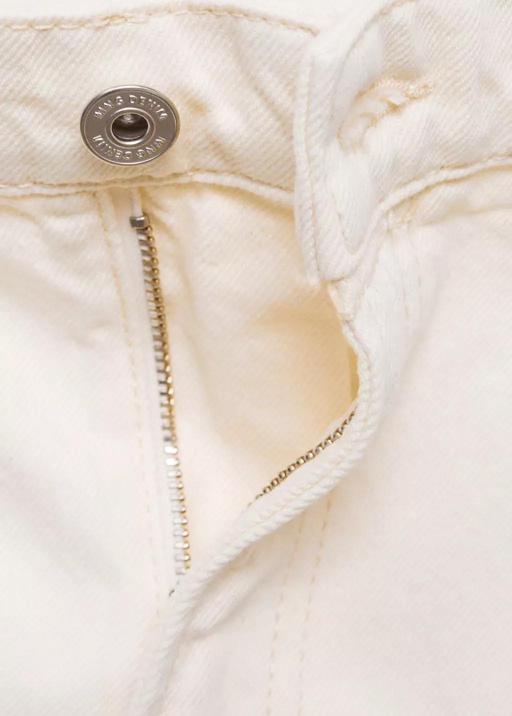 White Straight Fit Raw Jeans, , large image number 6