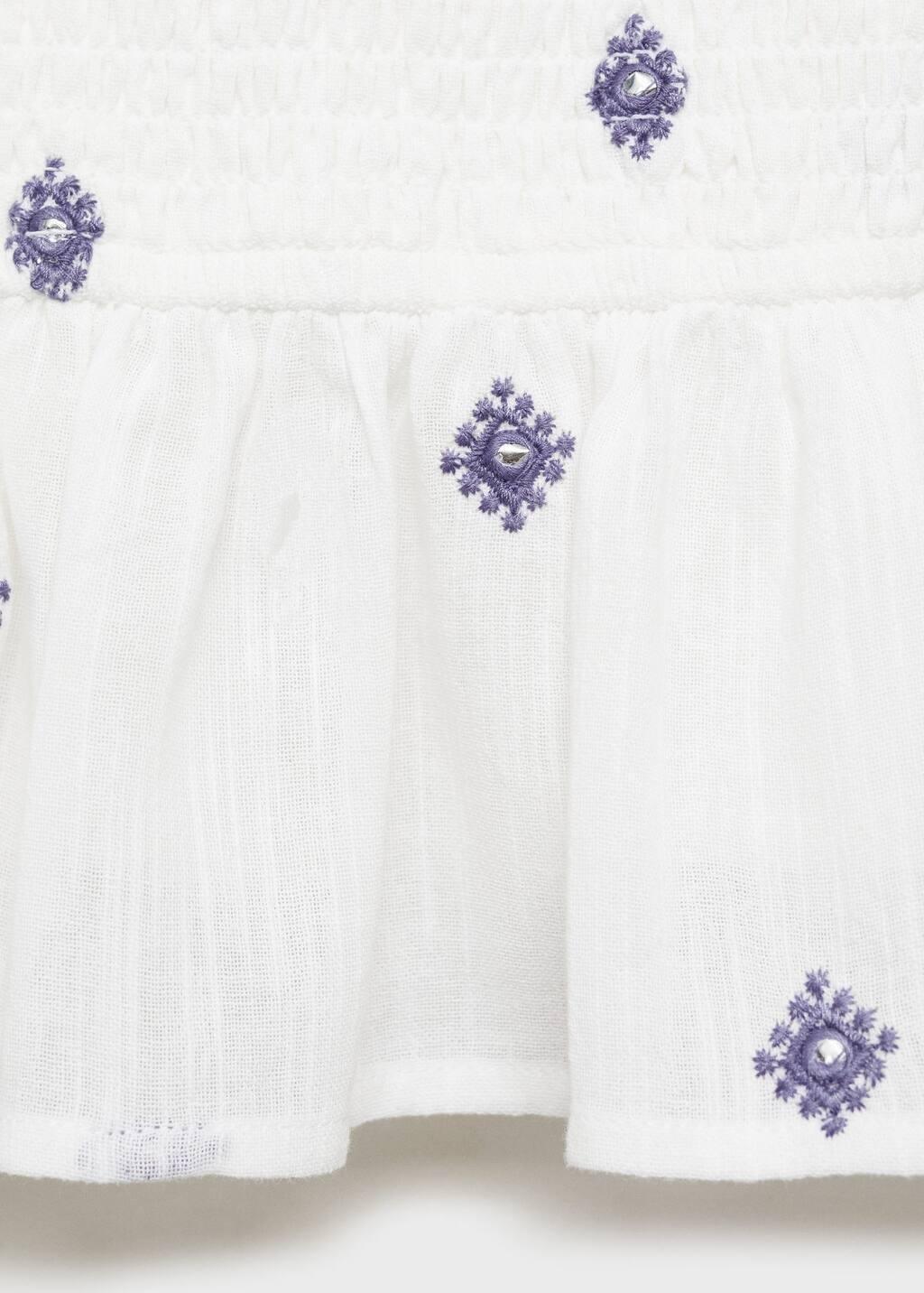 White Blouse Embroidered Details Ruffle, Kids Girl, , large image number 5