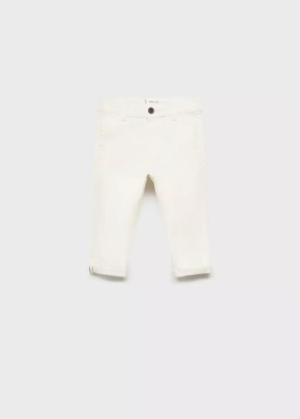 White Cotton Chinos, Baby Boy, , large image number 0