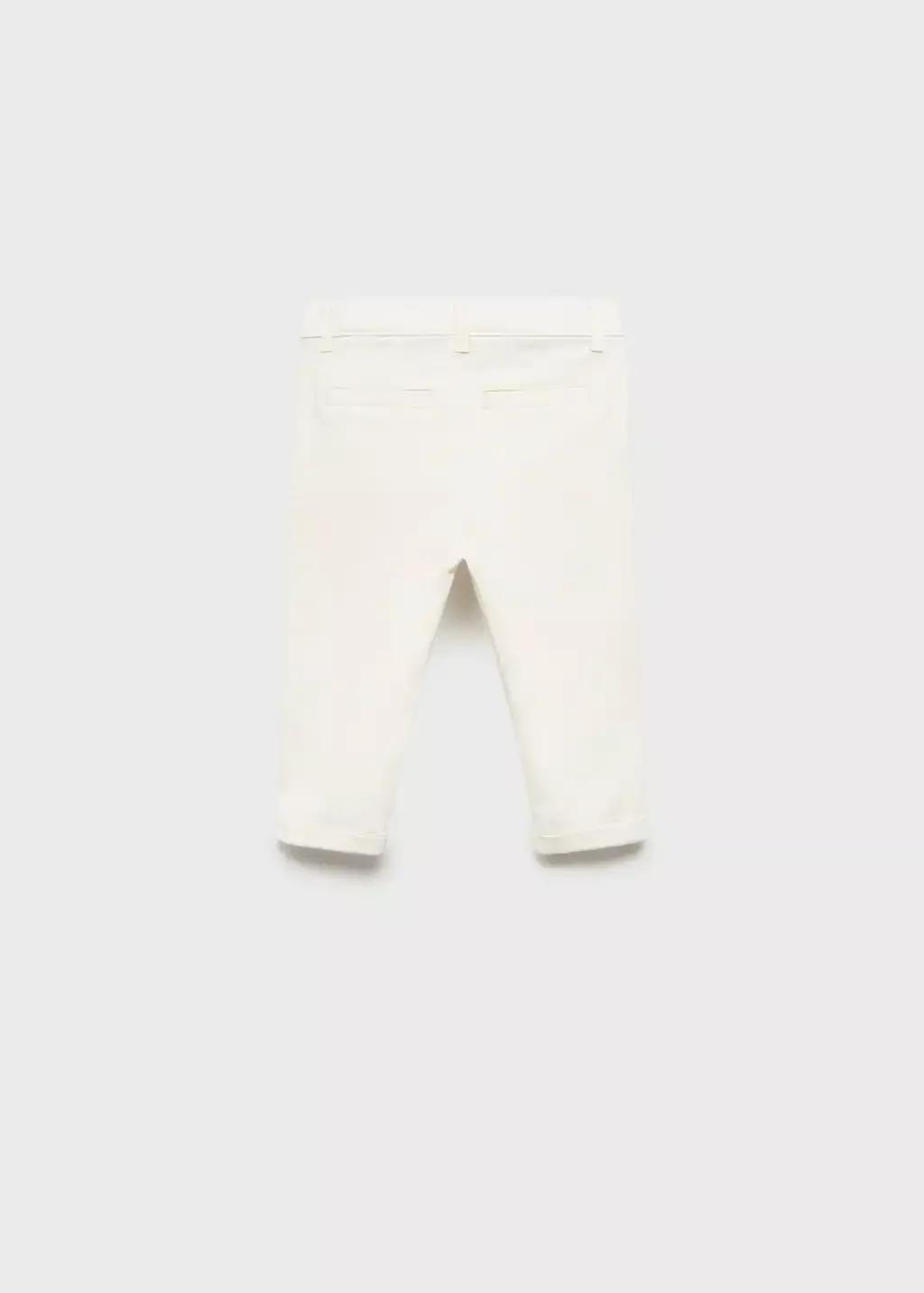 White Cotton Chinos, Baby Boy, , large image number 1