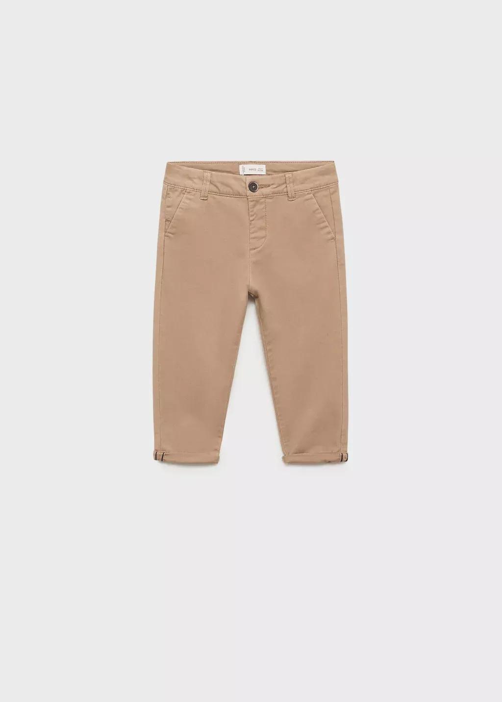Beige Cotton Chinos, Baby Boy, , medium