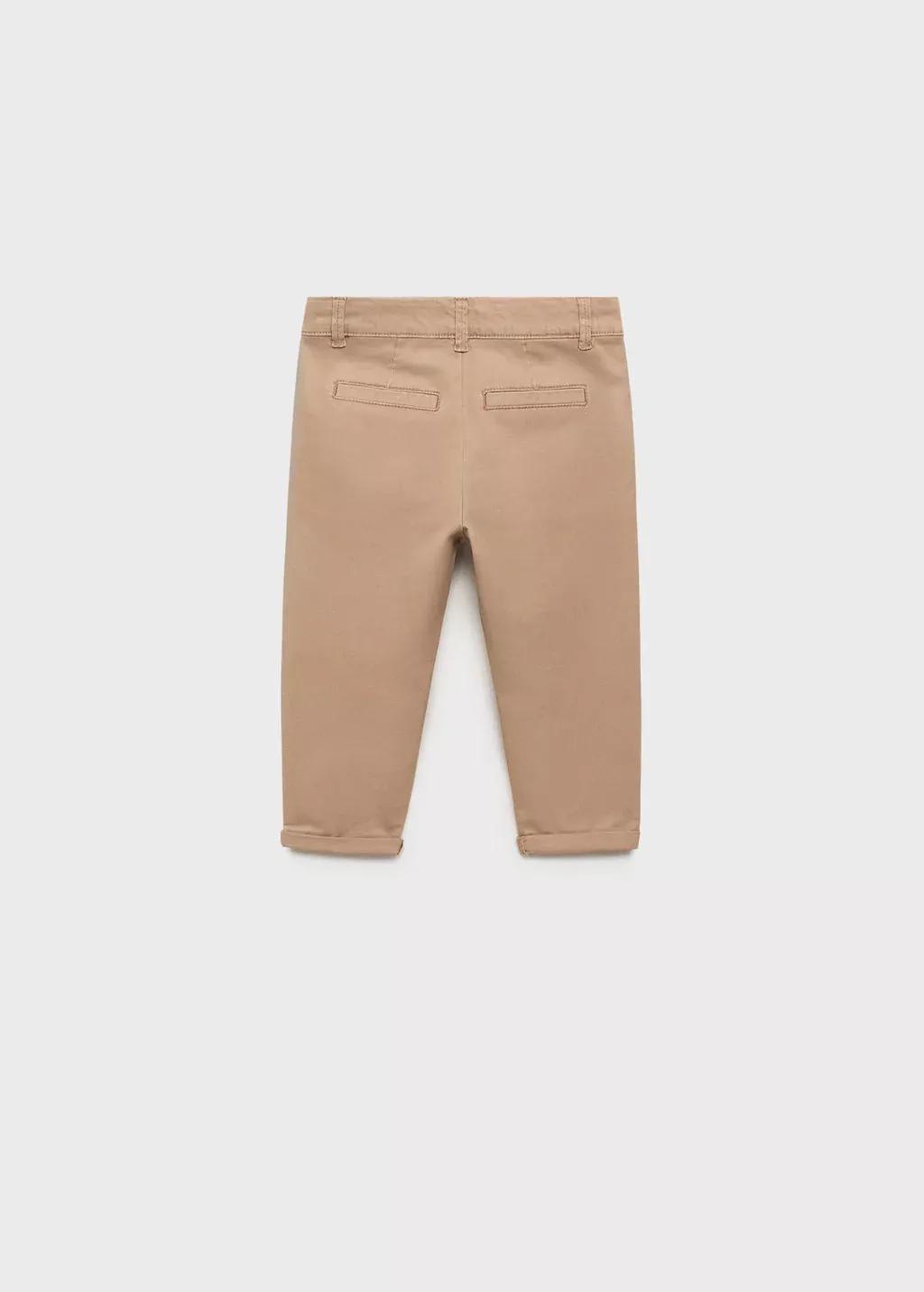 Beige Cotton Chinos, Baby Boy, , large image number 2